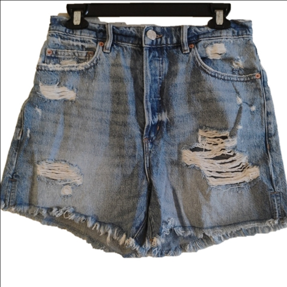 Garage Denim short Vintage cut off   shorts.High waisted, button fly. Size 7.